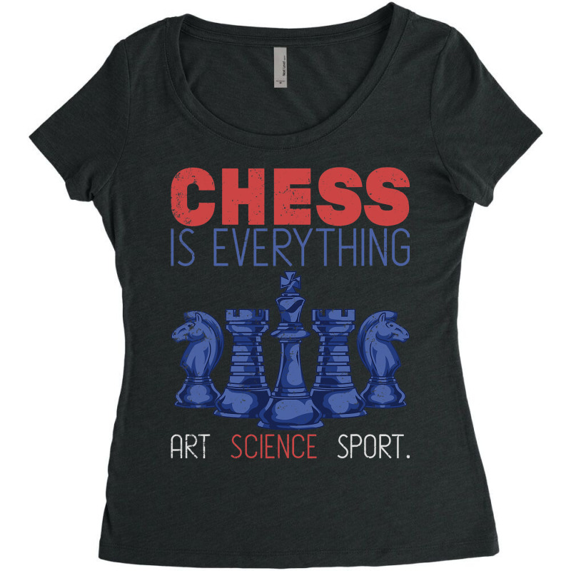 Checkmate Chess Player Gift Chess Grandmaster Ches Women's Triblend Scoop T-shirt by EmranKwak | Artistshot