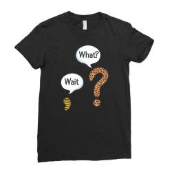 wait what funny punctuation question mark and comma leopard grammar lo Ladies Fitted T-Shirt | Artistshot