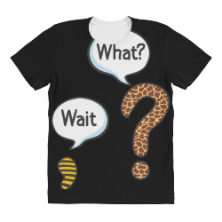 wait what funny punctuation question mark and comma leopard grammar lo All Over Women's T-shirt | Artistshot