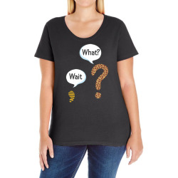wait what funny punctuation question mark and comma leopard grammar lo Ladies Curvy T-Shirt | Artistshot