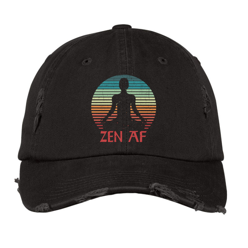 Zen Af Vintage Meditation Funny Yoga Quote For Men Women Yoga Lovers Vintage Cap by EdahArt | Artistshot