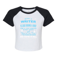 Funny Being A Writer Is Like Riding A Bike Raglan Crop Top | Artistshot