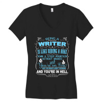 Funny Being A Writer Is Like Riding A Bike Women's V-neck T-shirt | Artistshot