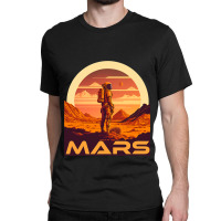 Explore Mars Vintage Martian Astronaut Space Astro Classic T-shirt | Artistshot