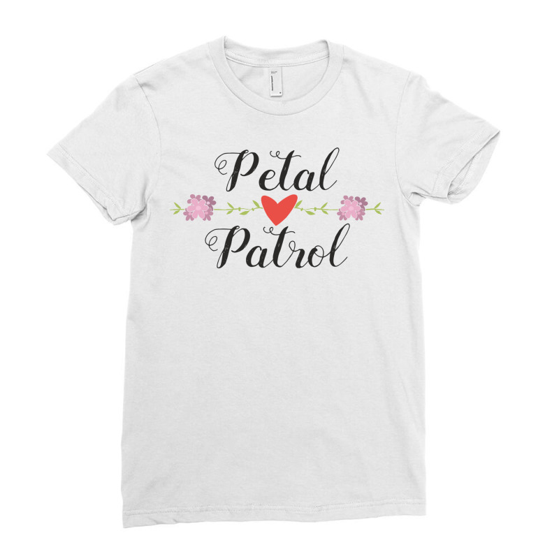 Petal Patrol Heart Floral Cute Wedding Ceremony Gifts For Girl Carryin Ladies Fitted T-Shirt by EdahArt | Artistshot