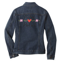 Petal Patrol Heart Floral Cute Wedding Ceremony Gifts For Girl Carryin Ladies Denim Jacket | Artistshot