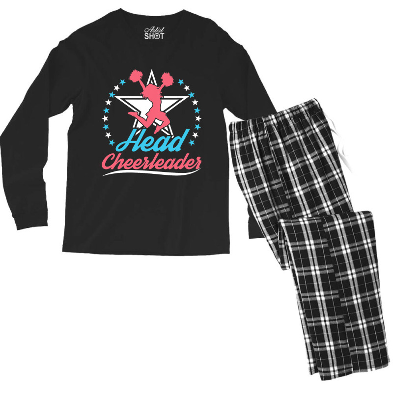 Cheer Captain Cheerleading Head Cheerleader Men's Long Sleeve Pajama Set | Artistshot