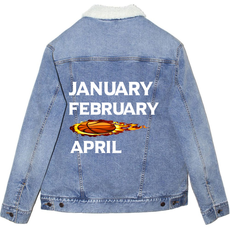 College Basketball Season January February Basketb Unisex Sherpa-lined Denim Jacket | Artistshot