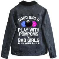 Funny Billiards For Women Girls 8 Ball Billiard Po Unisex Sherpa-lined Denim Jacket | Artistshot