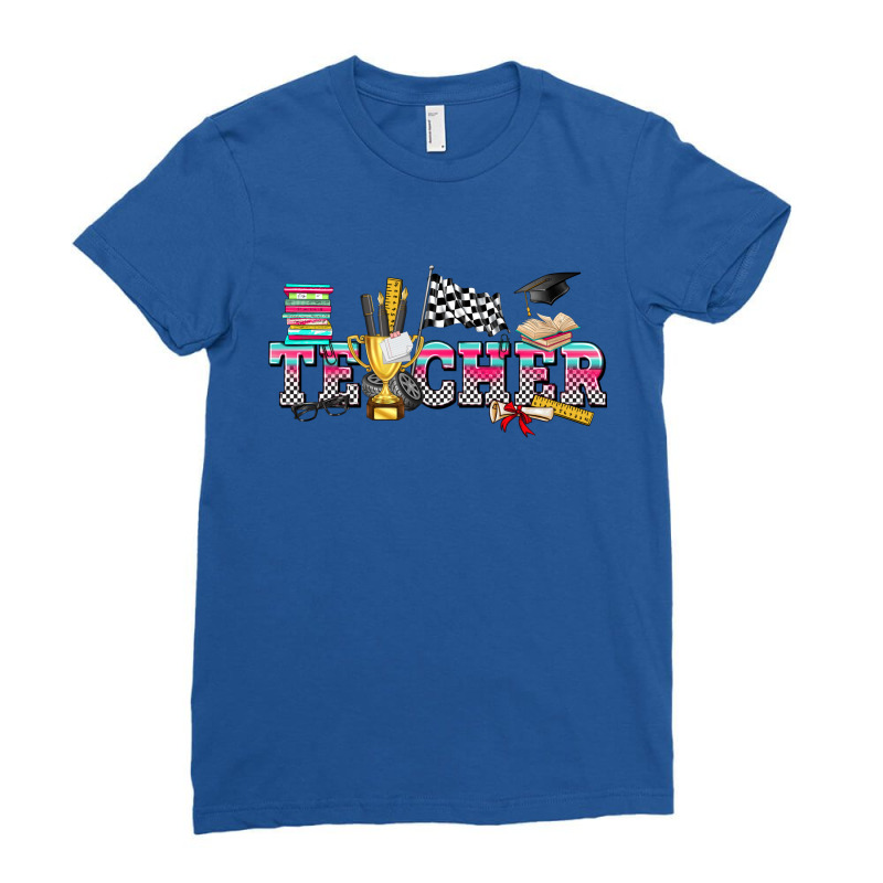 Race With Teacher Elements Ladies Fitted T-Shirt by enoddigitalart@gmail.com | Artistshot