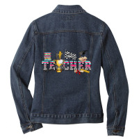 Race With Teacher Elements Ladies Denim Jacket | Artistshot