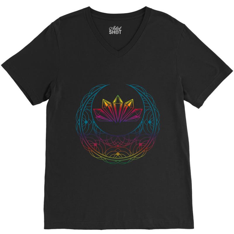 Colorful Crystals Stargazer Luna Stars Celestial B V-Neck Tee by CalliopEasley | Artistshot