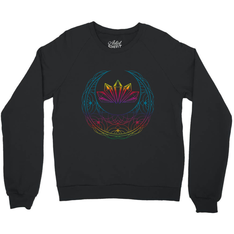 Colorful Crystals Stargazer Luna Stars Celestial B Crewneck Sweatshirt by CalliopEasley | Artistshot