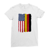 United States With Germany Flag Mix Us And German Country Flags Ladies Fitted T-shirt | Artistshot