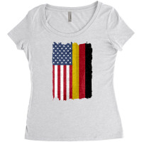 United States With Germany Flag Mix Us And German Country Flags Women's Triblend Scoop T-shirt | Artistshot