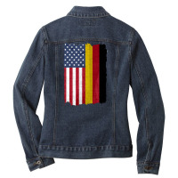 United States With Germany Flag Mix Us And German Country Flags Ladies Denim Jacket | Artistshot