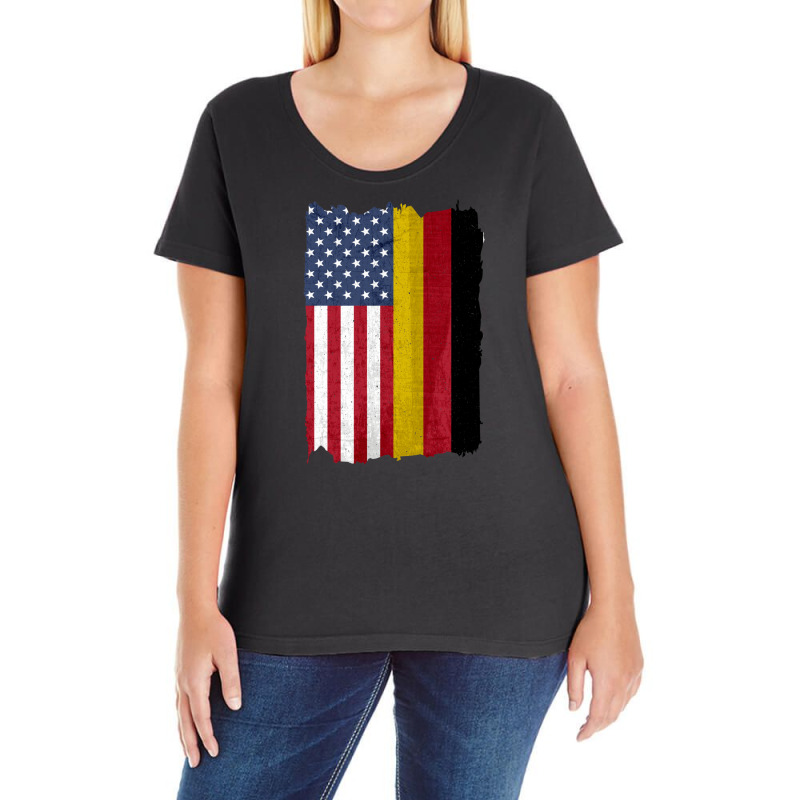 United States With Germany Flag Mix Us And German Country Flags Ladies Curvy T-Shirt by EdahArt | Artistshot