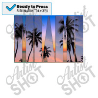 Palm Trees With The Gold And Blue Skies Of Miami Sublimation Transfer | Artistshot