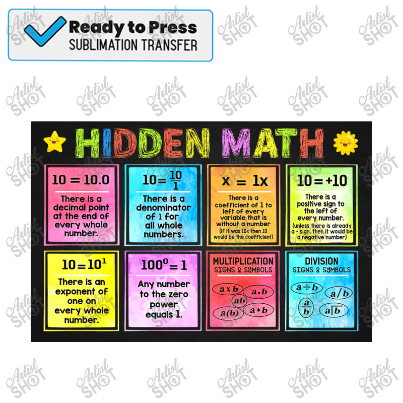 Math Classroom Poster, Hidden Math, Math Lover, Back To School, Welcom Sublimation Transfer | Artistshot