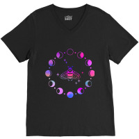 Colorful Rainbow Galaxy  Witchy Moon Cycle Astrolo V-neck Tee | Artistshot