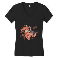 Funny Dog Runs Over Chess Board Chess Figures Desi Women's V-neck T-shirt | Artistshot