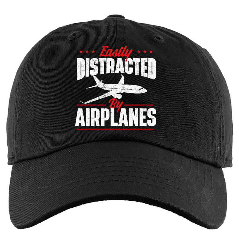 Easily Distracted By Airplanes Aircraft Fan Airlin Kids Cap | Artistshot