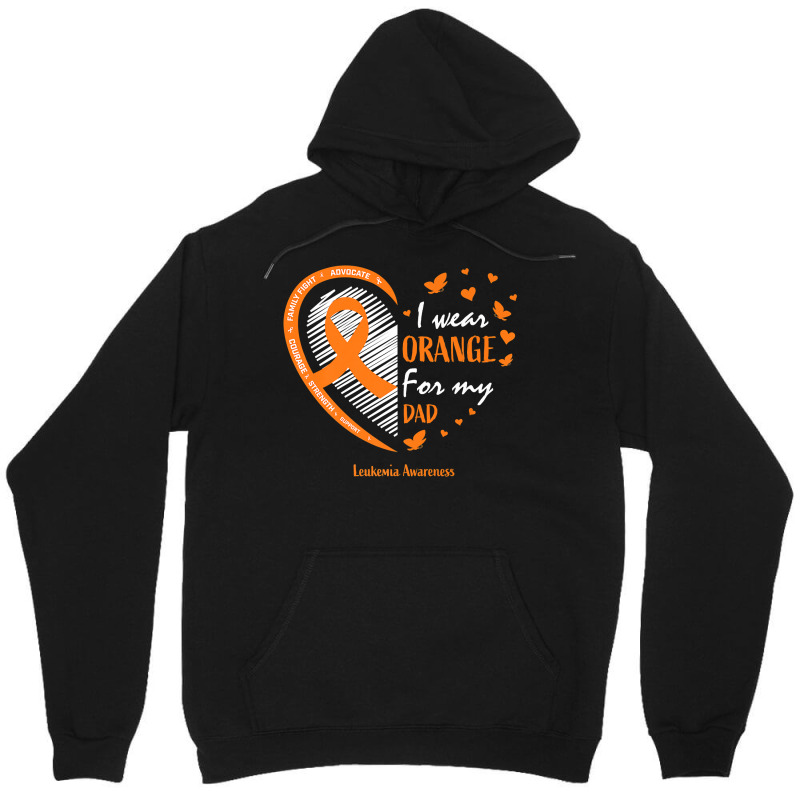 Men Women Father I Wear Orange For My Dad Leukemia Awareness Premium T Unisex Hoodie | Artistshot