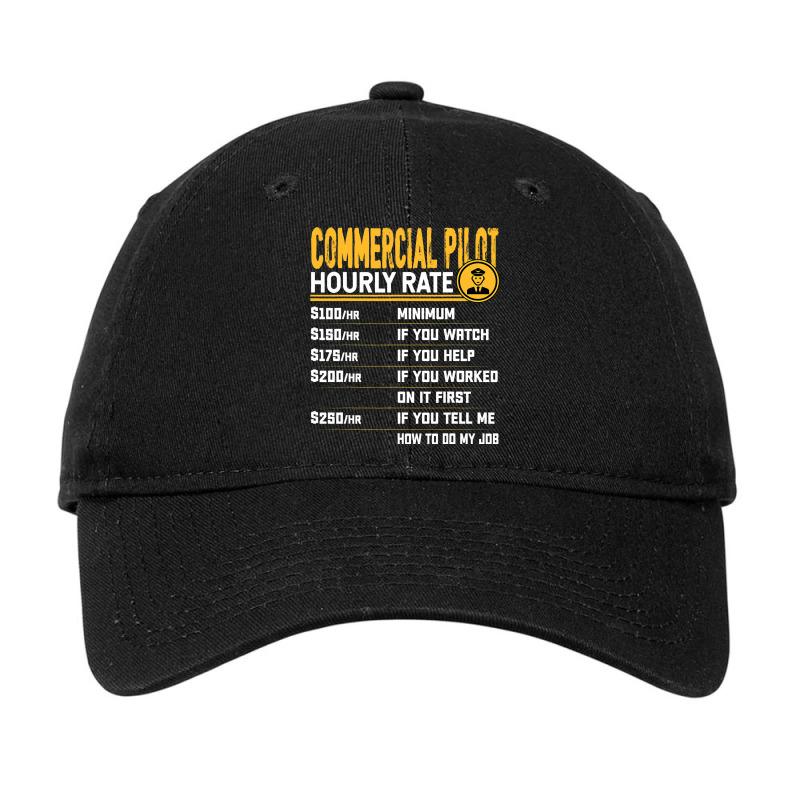 Commercial Pilot Hourly Rate Funny Airplane Airlin Adjustable Cap | Artistshot