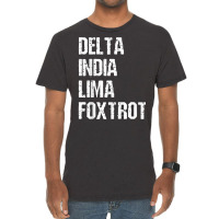 Mens Delta India Lima Foxtrot Dilf Father Dad Humor Joke T Shirt Vintage T-shirt | Artistshot