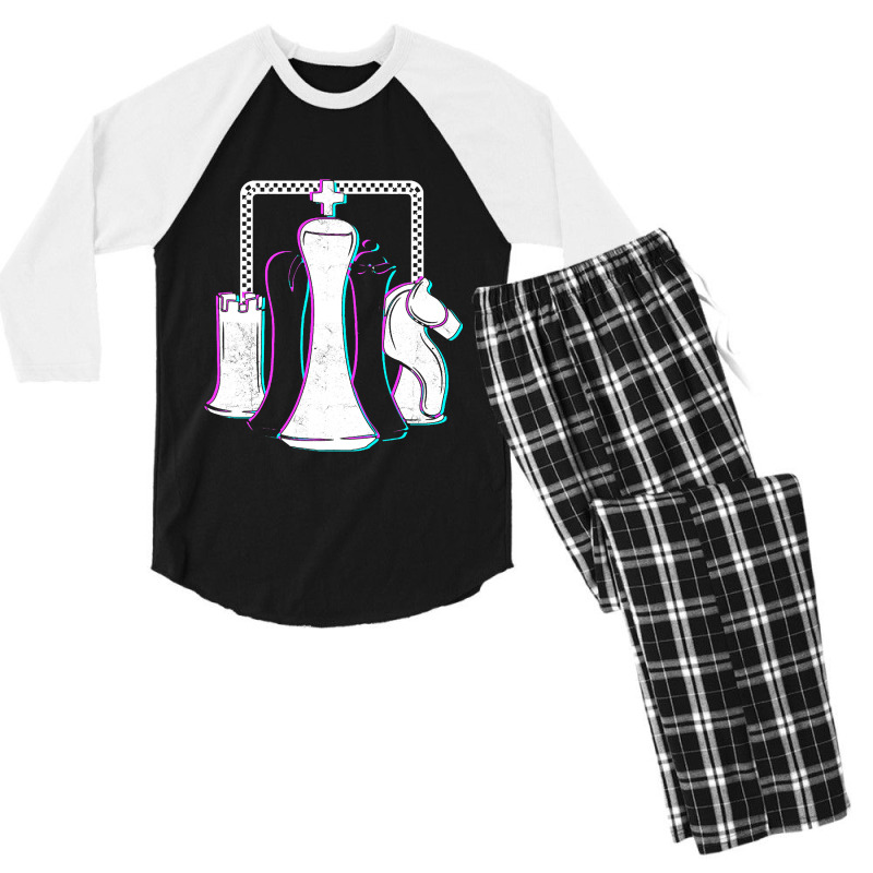 Chess Pieces Checkmate Chess Player Grandmaster Men's 3/4 Sleeve Pajama Set by NouraMetcalf | Artistshot