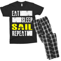 Eat Sleep Sail Repeat Funny Sailing Sailor Premium Men's T-shirt Pajama Set | Artistshot