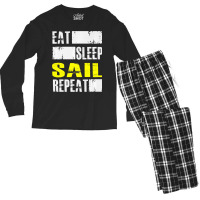 Eat Sleep Sail Repeat Funny Sailing Sailor Premium Men's Long Sleeve Pajama Set | Artistshot