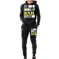 Eat Sleep Sail Repeat Funny Sailing Sailor Premium Hoodie & Jogger Set | Artistshot