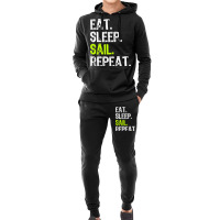 Eat Sleep Sail Sailing Sailboat Sailor Funny Capta Hoodie & Jogger Set | Artistshot