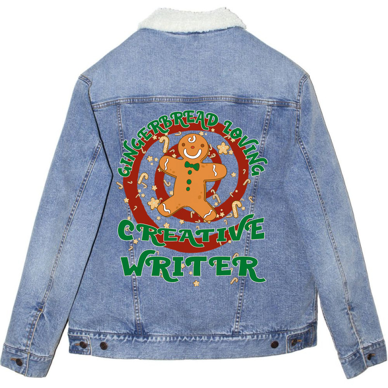 Creative Writer Job Gingerbread Funny Xmas Unisex Sherpa-Lined Denim Jacket by AngelikaBeckner | Artistshot