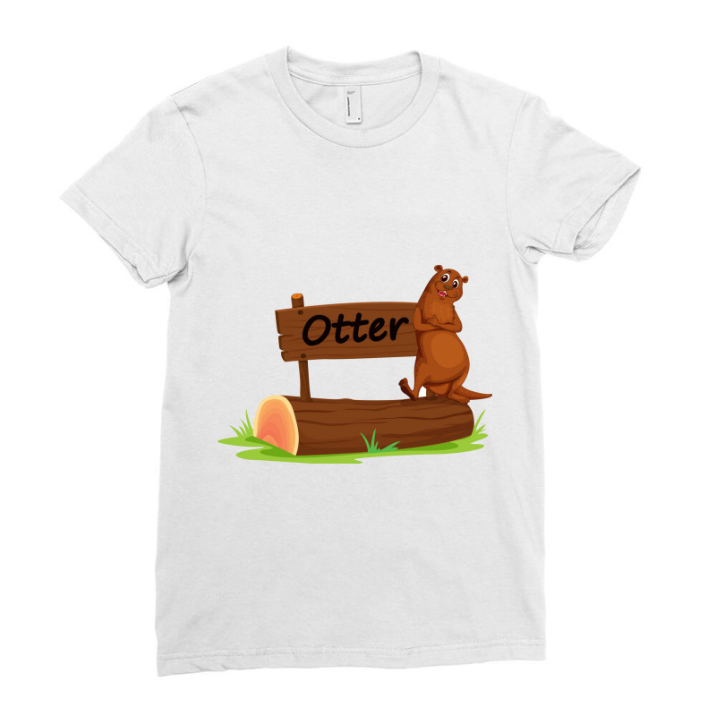 Otter Ladies Fitted T-Shirt by azka | Artistshot