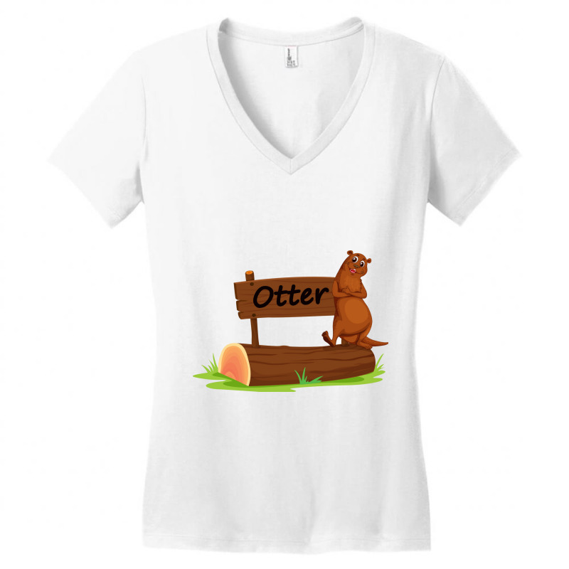 Otter Women's V-Neck T-Shirt by azka | Artistshot