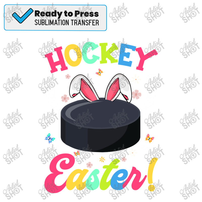 Cute Bunny Rabbit Hockey Easter Happy Easter Day Sublimation Transfer | Artistshot