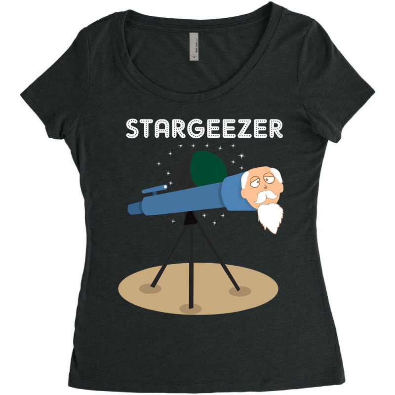 Stargeezer Funny Stargazing Astronaut Astronomy Gi Women's Triblend Scoop T-shirt by EmranKwak | Artistshot