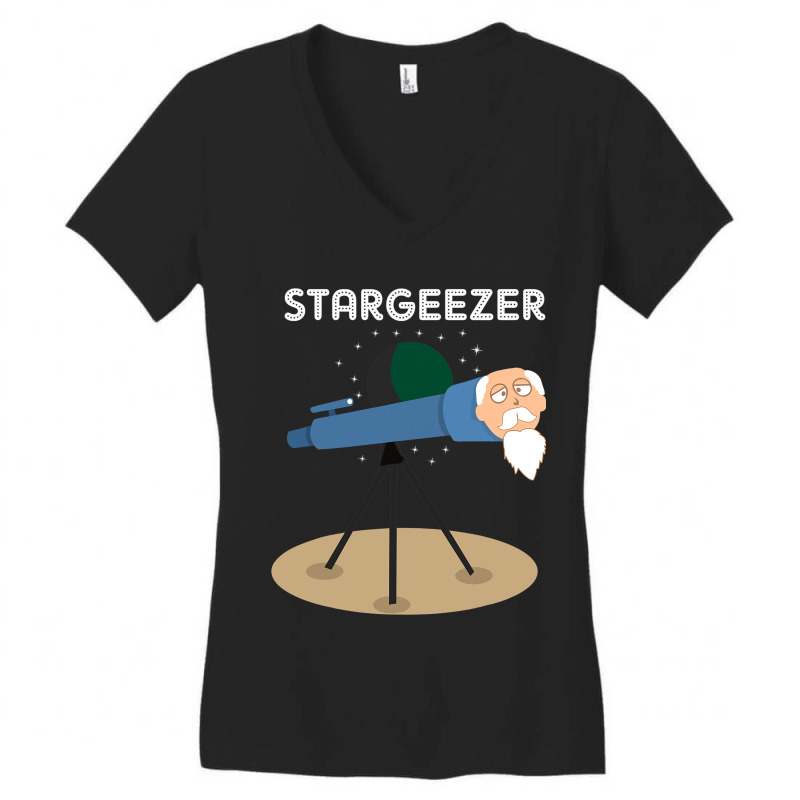 Stargeezer Funny Stargazing Astronaut Astronomy Gi Women's V-Neck T-Shirt by EmranKwak | Artistshot