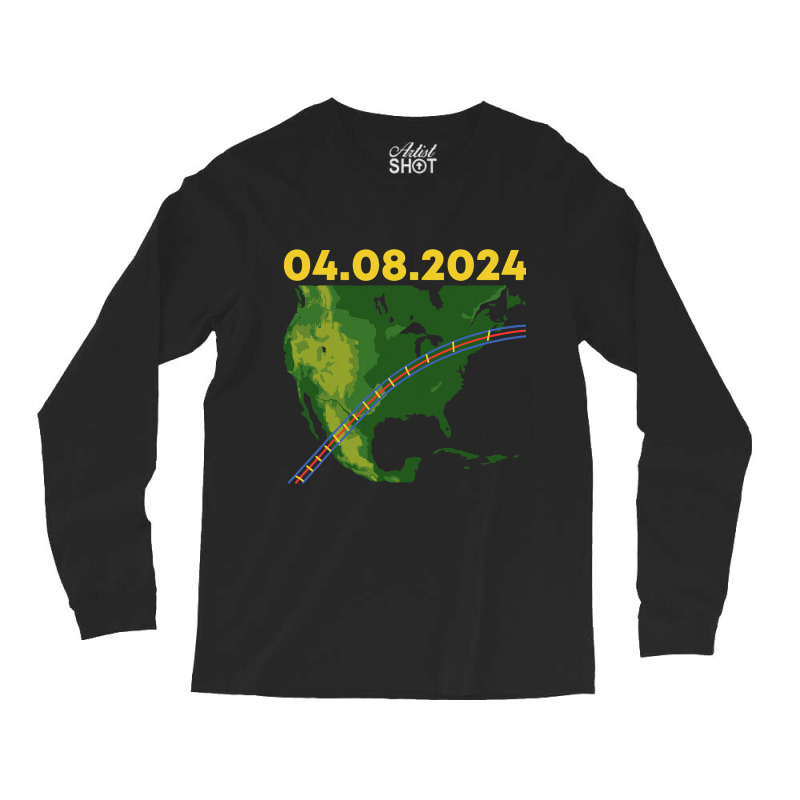 Total Partial Eclipse 2024 April 08 Usa Annular Tr Long Sleeve Shirts | Artistshot