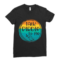 Talk Birdie To Me Retro Vintage Distressed Bird Wa Ladies Fitted T-shirt | Artistshot