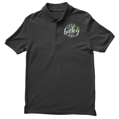 Mens One Lucky Dad Funny Father Irish Clovers St Patrick's Day T Shirt Men's Polo Shirt Designed By Men.adam