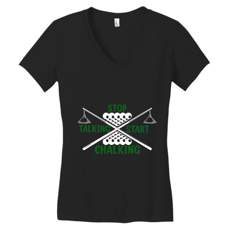 Start Chalking Cue Pool Billiards Funny Women's V-Neck T-Shirt by LamiyaAlejo | Artistshot