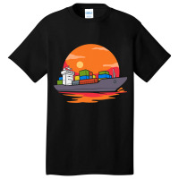 Retro Boating Sailor Seafarer Seaman Container Shi Basic T-shirt | Artistshot