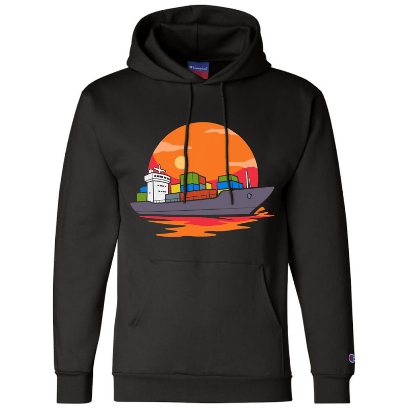 Retro Boating Sailor Seafarer Seaman Container Shi Champion Hoodie | Artistshot