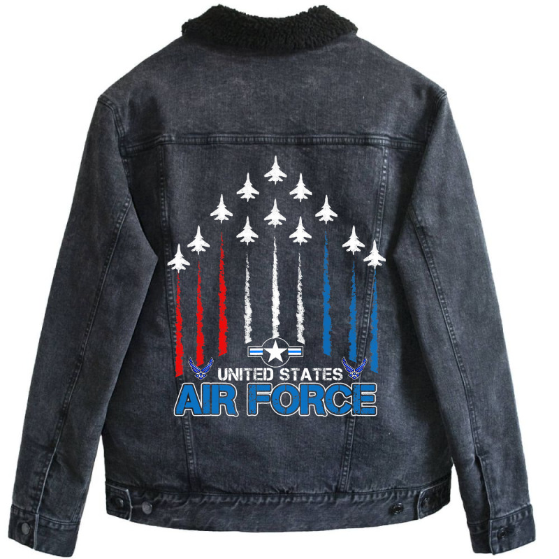 United States Air Force Us Air Force Gifts Veteran Unisex Sherpa-lined Denim Jacket | Artistshot