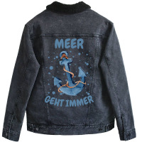 Sea Geht Always Anchor Beach Baltic Sea Sailor Lig Unisex Sherpa-lined Denim Jacket | Artistshot