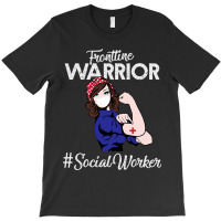 Vintage Frontline Warrior Social Worker Xmas For W T-shirt | Artistshot