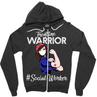 Vintage Frontline Warrior Social Worker Xmas For W Zipper Hoodie | Artistshot